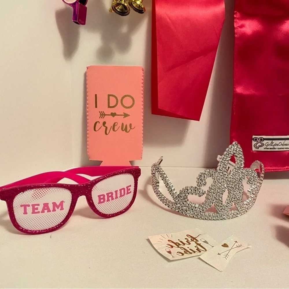 Wedding Bachelorette Party Sashes/ Pins/ Beads/ Glasses/ Slim Cozy & More Bundle